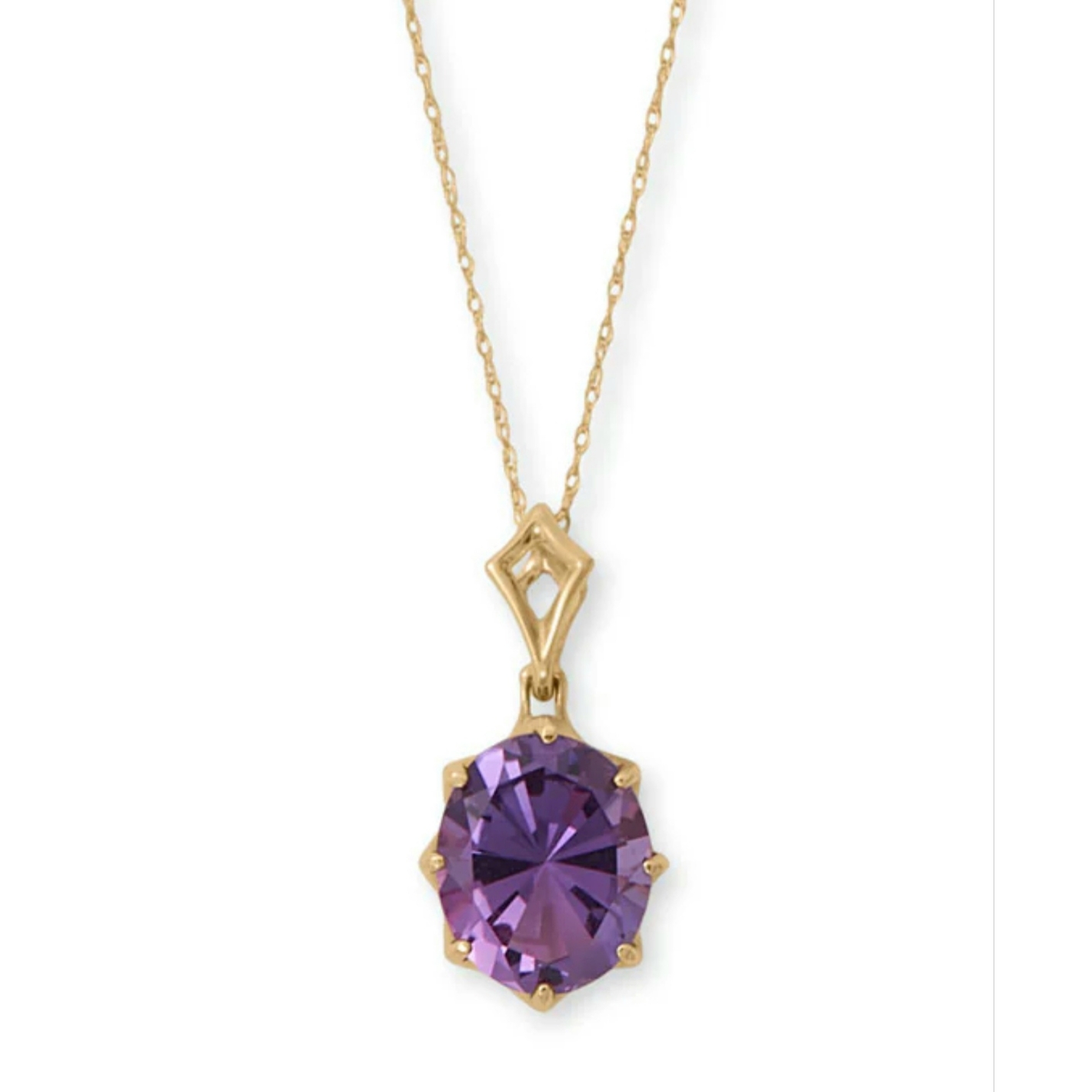 14kt Gold Precision Cut Amethyst Necklace
